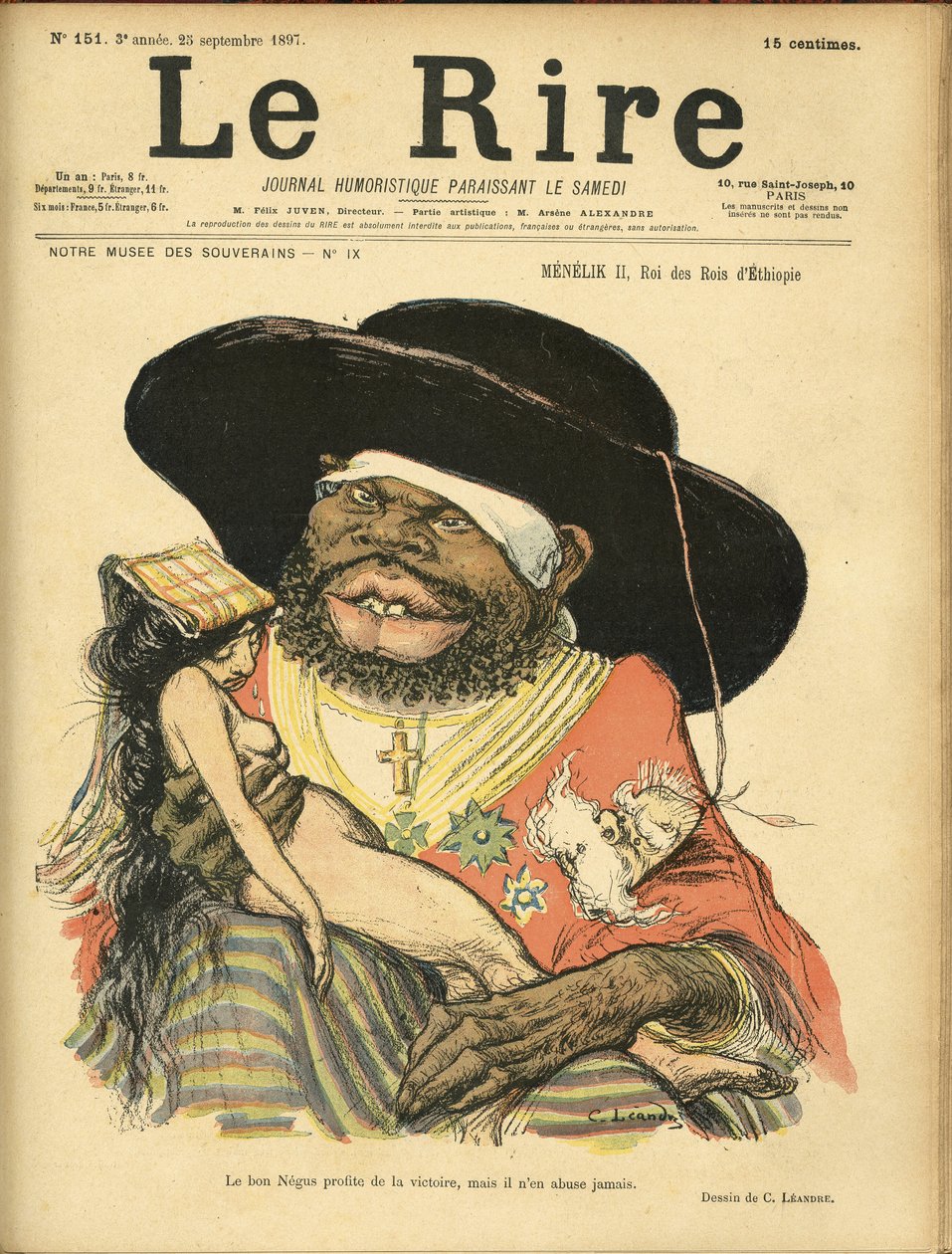 Charles Leandre (1862-1934) illusztrációja a Le Lire borítójára alkotó: Charles Leandre