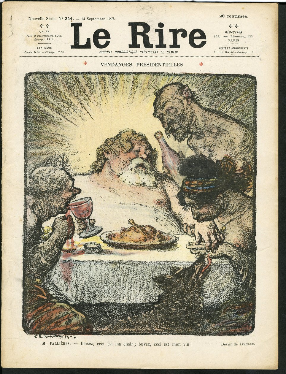 Charles Leandre (1862-1934) illusztrációja a Le Rire borítójára alkotó: Charles Leandre