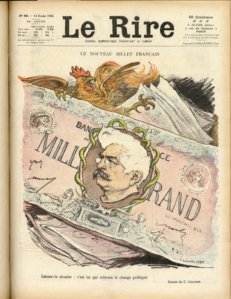 Charles Leandre (1862-1934) illusztrációja a Le Rire borítójára alkotó: Charles Leandre