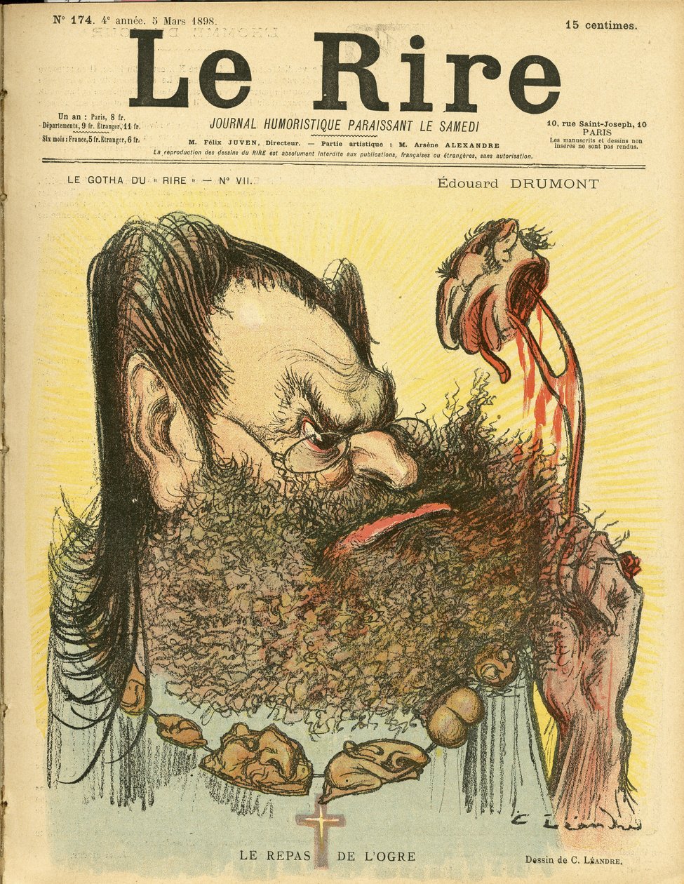 Charles Leandre (1862-1934) illusztrációja a Le Rire borítójára alkotó: Charles Leandre