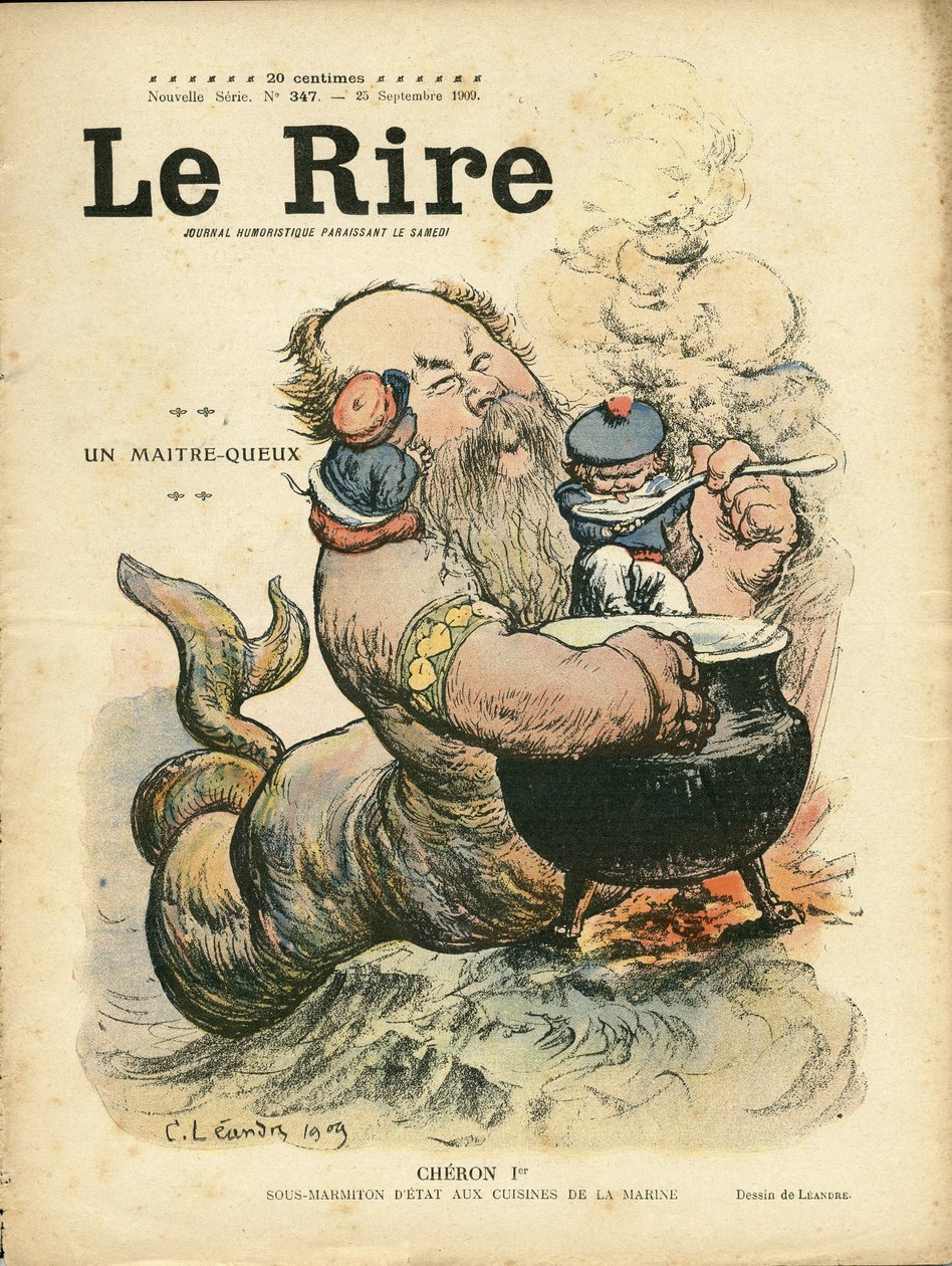 Charles Leandre (1862-1934) illusztrációja a Le Rire borítójára, 2009.09.25. - Mestersor - Marine Marine Balneaire - Cheron Henry (1867-1936), Sirene alkotó: Charles Leandre