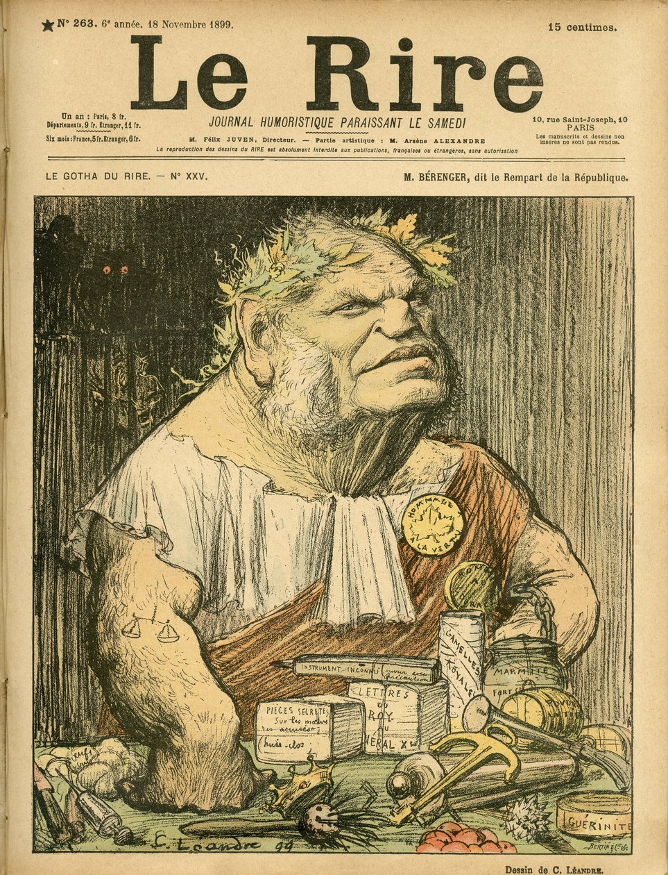 Charles Leandre (1862-1934) illusztrációja a Le Rire borítójára, 263. sz. alkotó: Charles Leandre