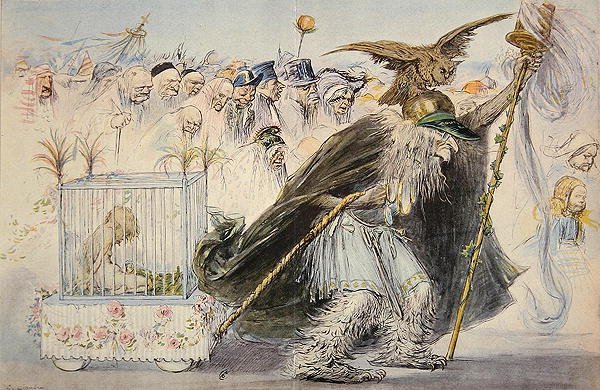 A cenzúra (Madame Anastasie) magával ragadja a bebörtönzött szerelmet, majd követi az igaz emberek csoportja alkotó: Charles Leandre