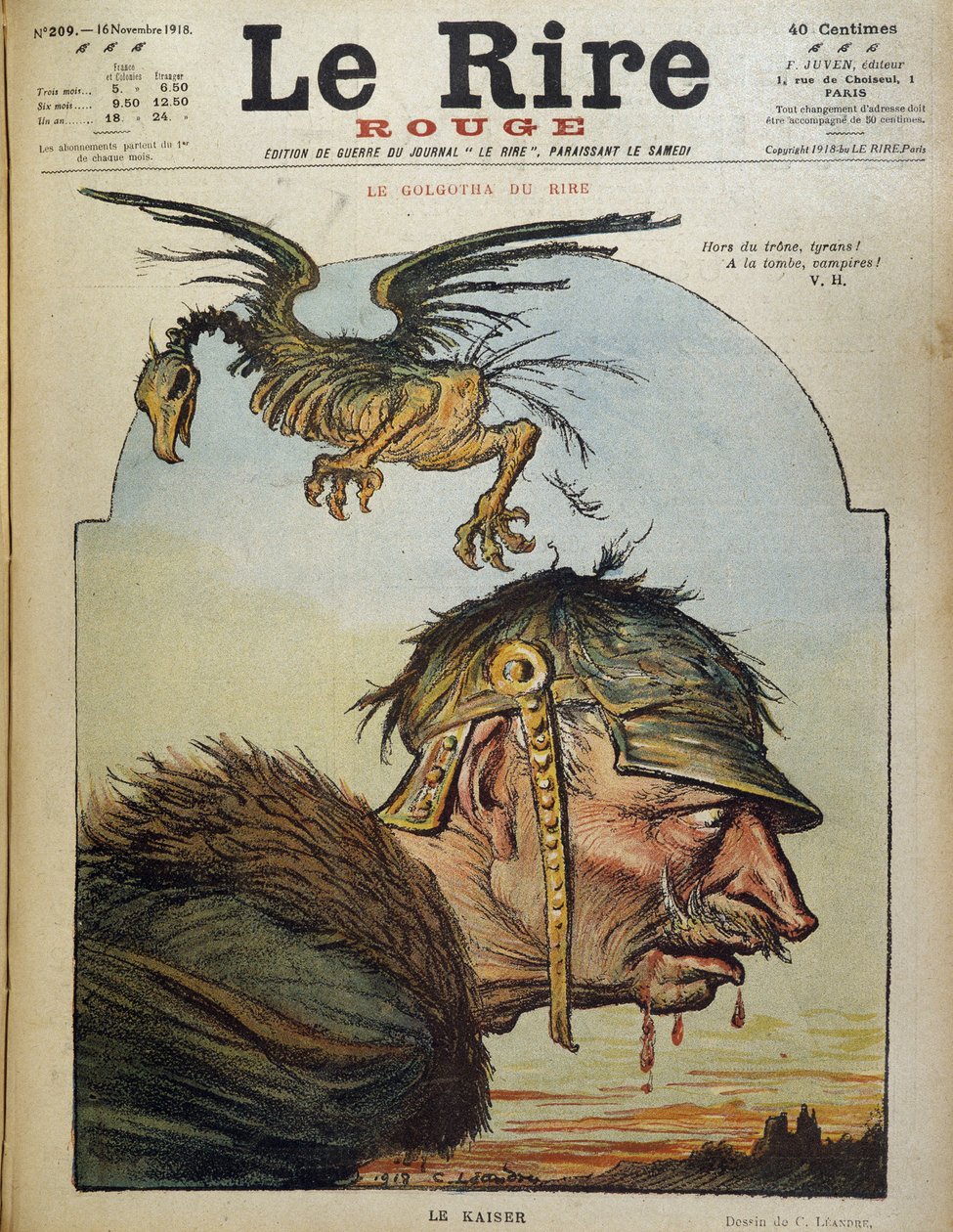 A Kaiser: II. Vilmos – Charles Leandre (1862-1934) rajzfilmje a „Le Rire rouge”-ban, 1918.11.16. alkotó: Charles Leandre