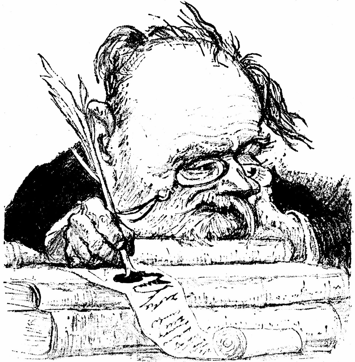 Emile Zola portréja, írója, kép a Le Rire-ben alkotó: Charles Leandre
