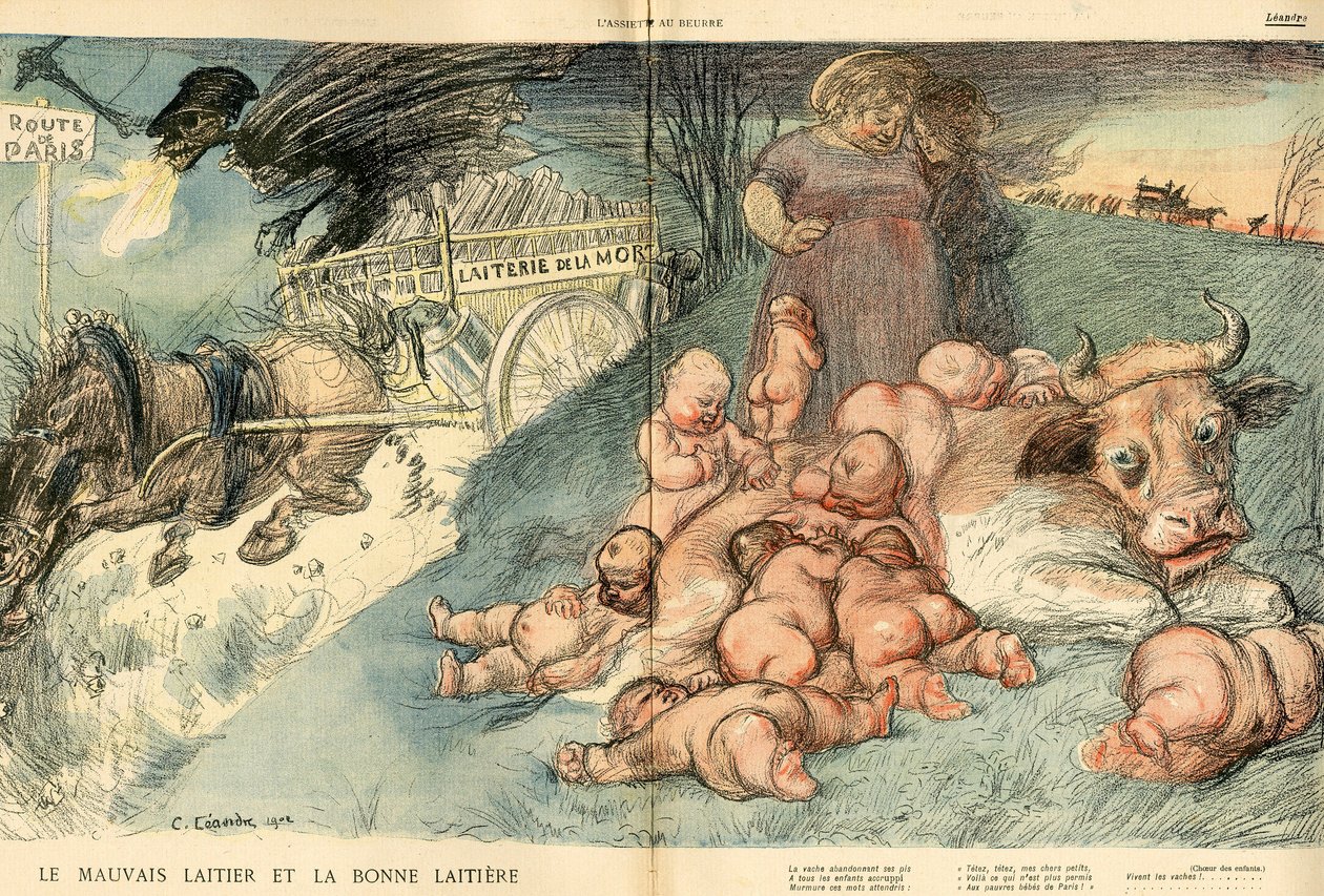 A vajtányér, szatirikus színekben alkotó: Charles Leandre