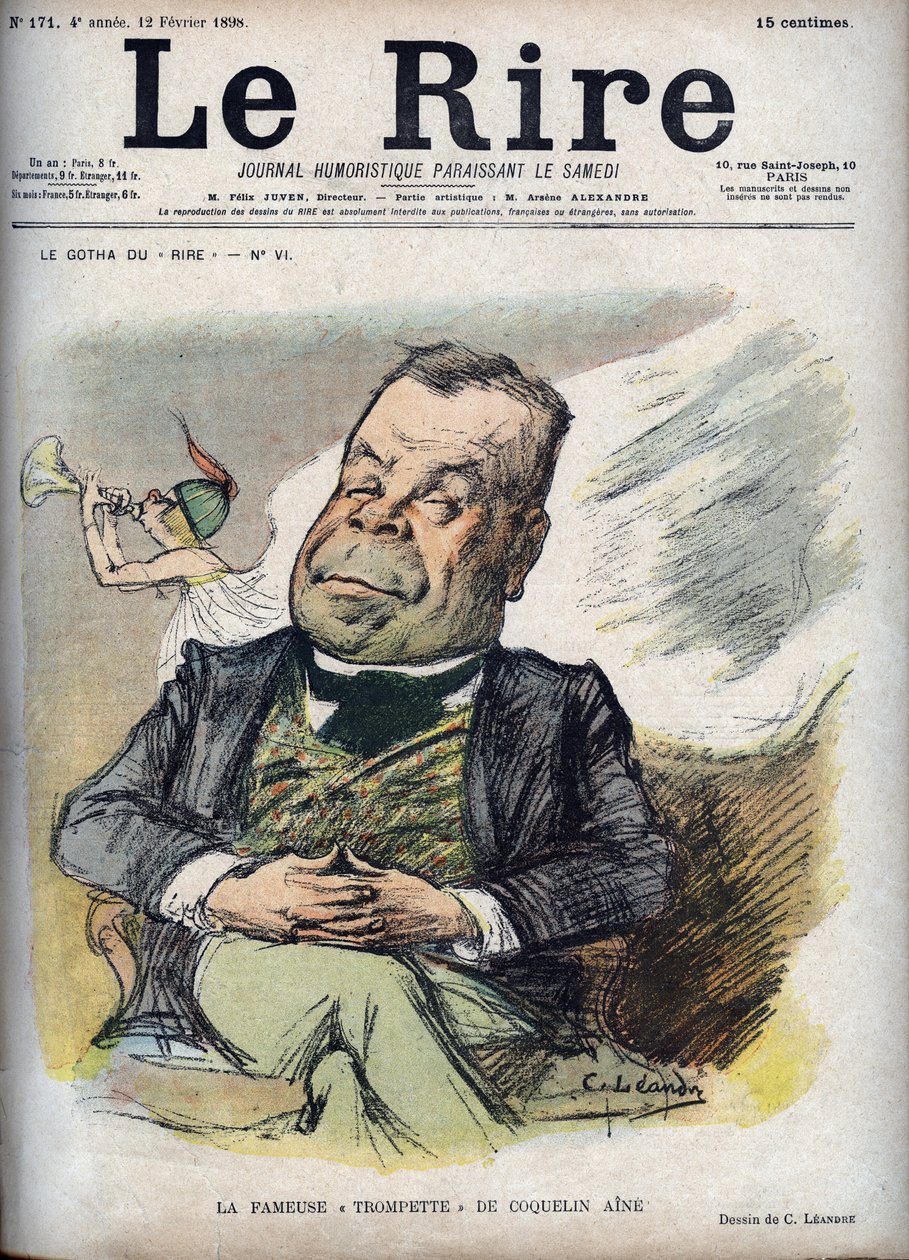 Poppy Aine híres trombitája - Aine Poppy (1841-1904) nevű állandó Poppy portréja - Charles Leandre (1862-1934) karikatúrája a február 12-i „A nevetésben” alkotó: Charles Leandre