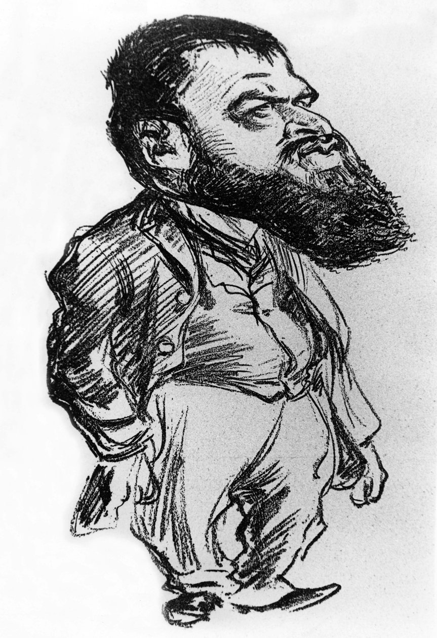 Tristan Bernard (1866-1947) francia regény- és drámaíró, Charles Leandre karikatúrája alkotó: Charles Leandre
