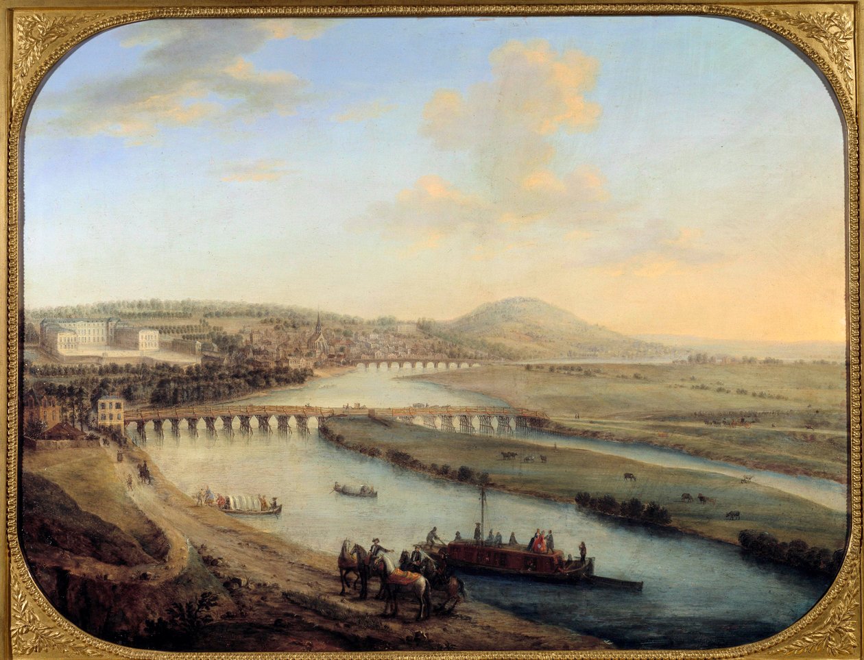 Kilátás a Seguin-szigetre, a Sevres-hídra és a Saint Cloud Panorama-ra Párizs nyugati részéről. Charles Grevenbroek (? -1758) festménye 1738 V. 0,69x0,9 Párizs, musee Carnavalet alkotó: Charles Leopold Grevenbroeck