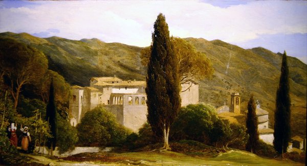Panorámás kilátás Róma közelében (részlet) (olaj, papír) (lásd még: 358270) alkotó: Charles Lock Eastlake