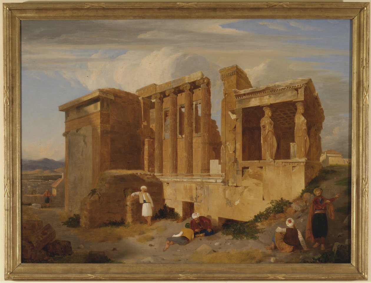 Az Erechtheum, Athén, alakokkal az előtérben alkotó: Charles Lock Eastlake