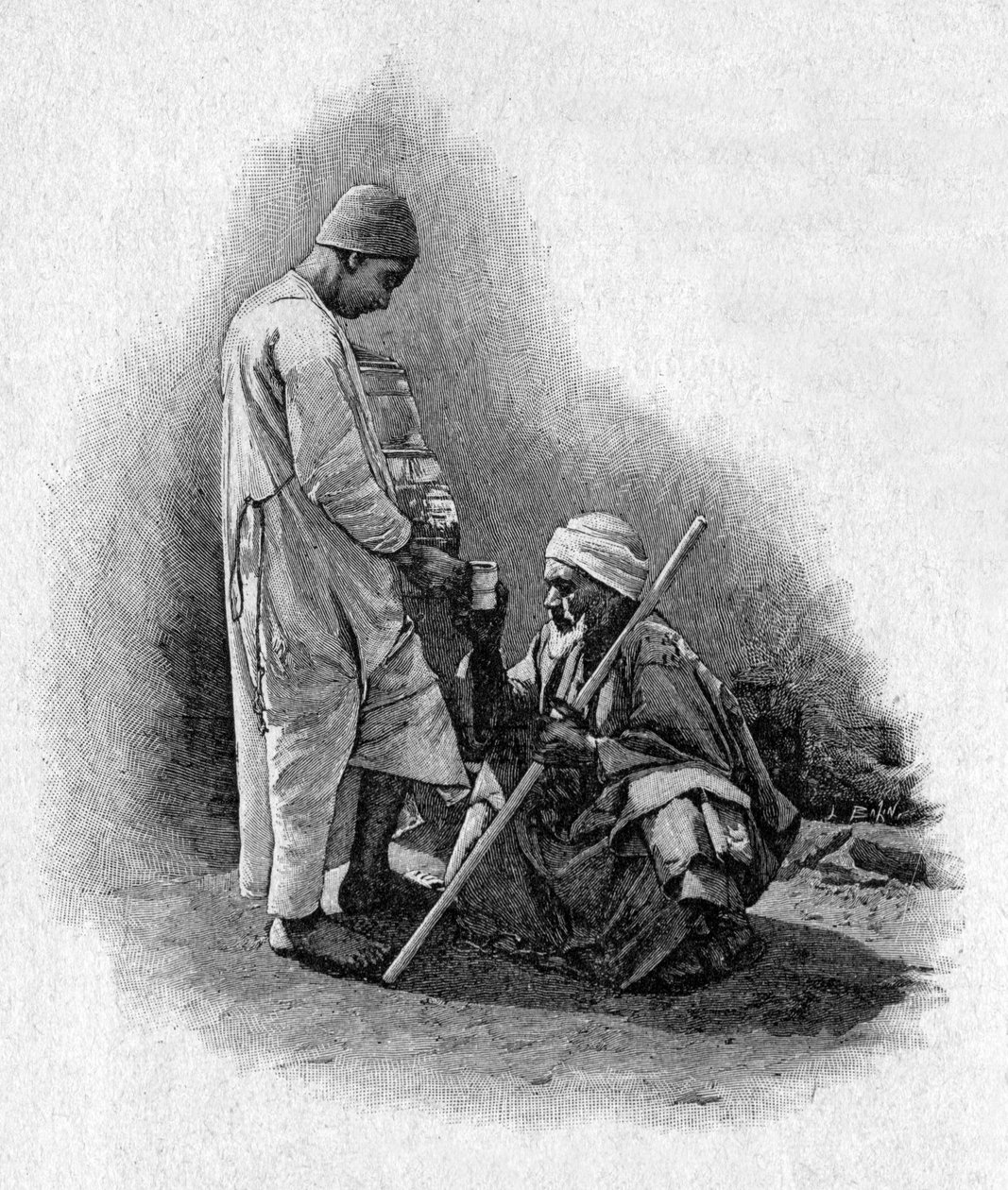 Vízárusító Algírban alkotó: Charles Louis (after) Bazin