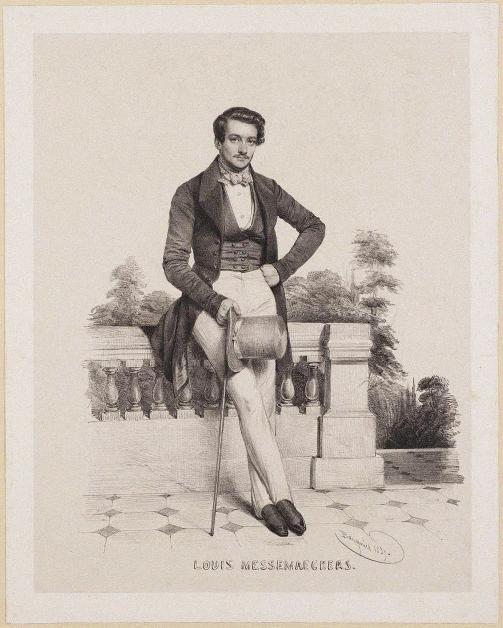 Louis Messemaeckers zeneszerző portréja 1809-1889, 1837. alkotó: Charles Louis Baugniet