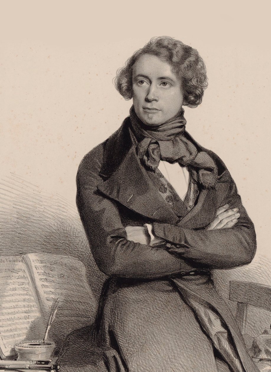Adrien-François Servais gordonkaművész és zeneszerző portréja 1807-1866, 1838. alkotó: Charles Louis Baugniet