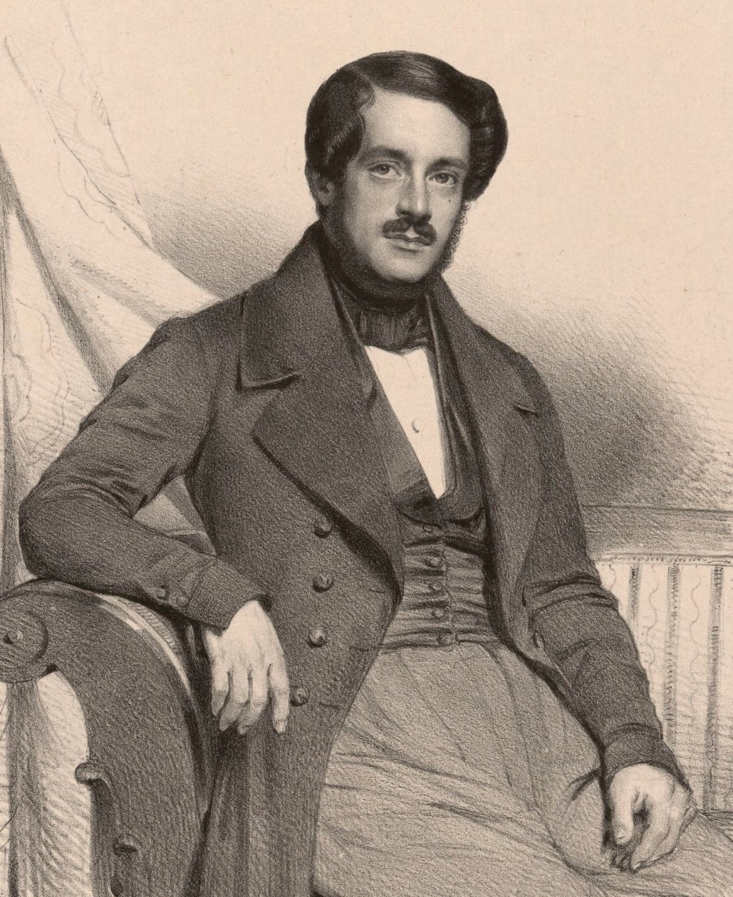 Francesco Masini zeneszerző portréja 1804-1863, 1837. alkotó: Charles Louis Baugniet