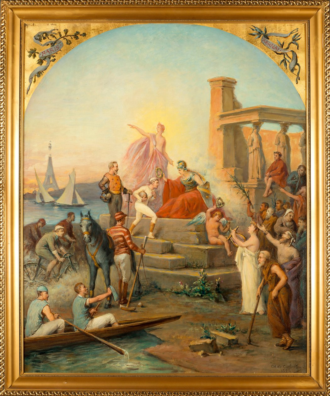 A sport allegóriája (Sport allegóriája) - Charles Louis de Fredy, Baron de Coubertin (1822-1908) festménye, olaj, vászon (97,5x80 cm) alkotó: Charles Louis Fredy de Coubertin