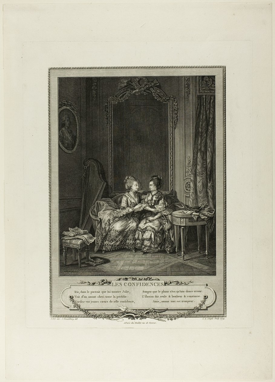 Confidences, a Monument du Costume Physique et Moral de la fin du Dix-huitième siècle című kötetből alkotó: Charles Louis Lingée