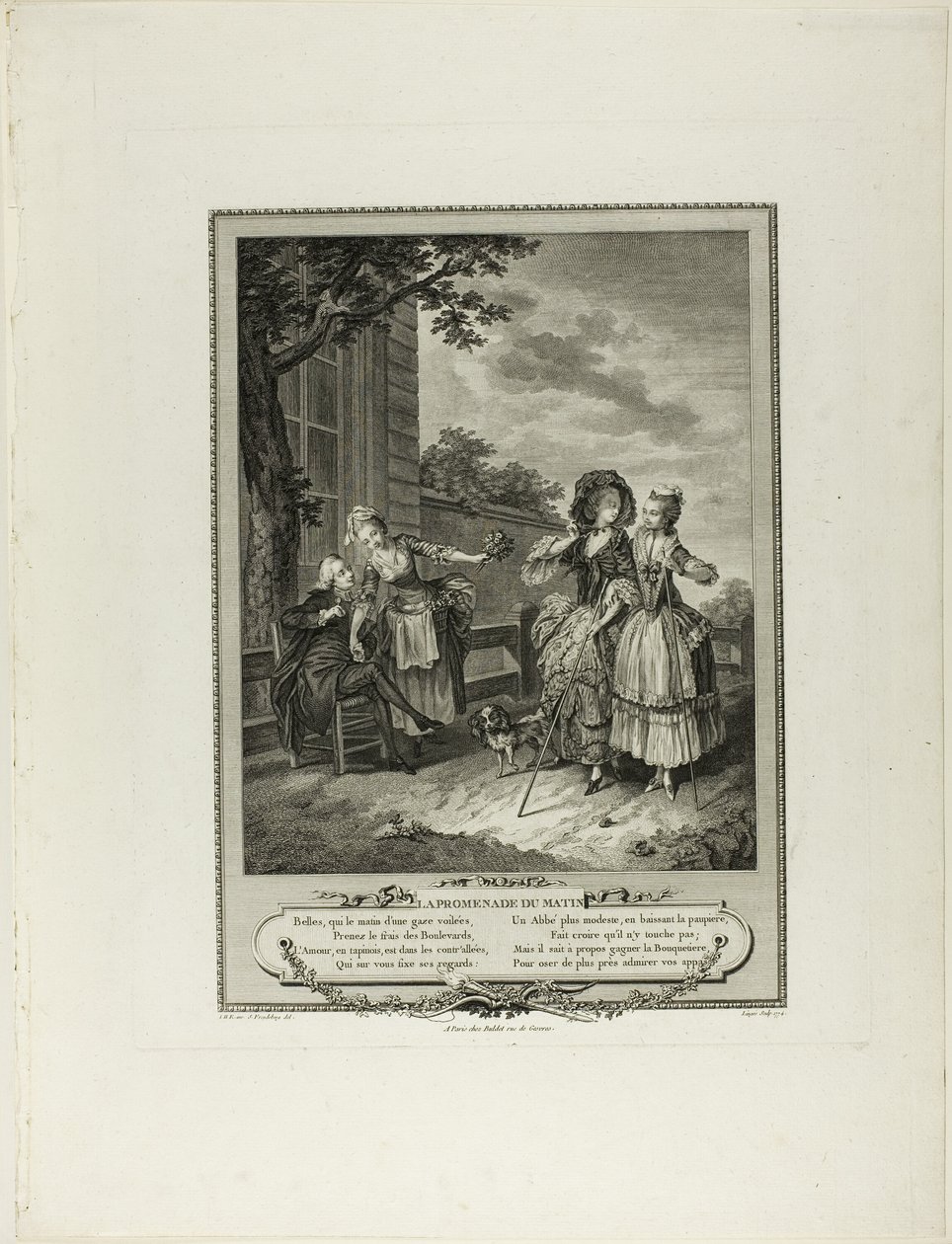 Reggeli séta, a Monument du Costume Physique et Moral de la fin du Dix-huitième siècle-ból alkotó: Charles Louis Lingée