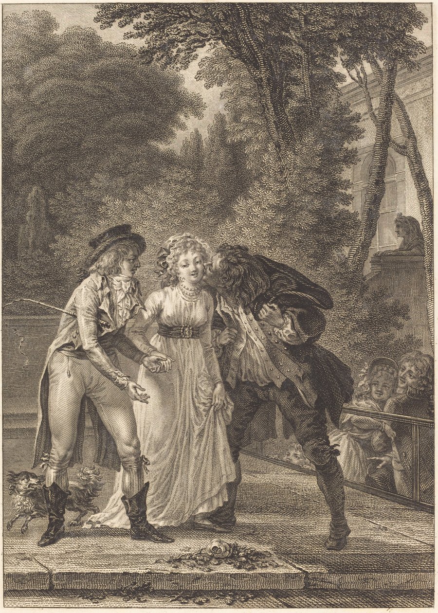 A csók visszatért: A csók visszatért alkotó: Charles Louis Lingée after Jacques Louis François Touzé