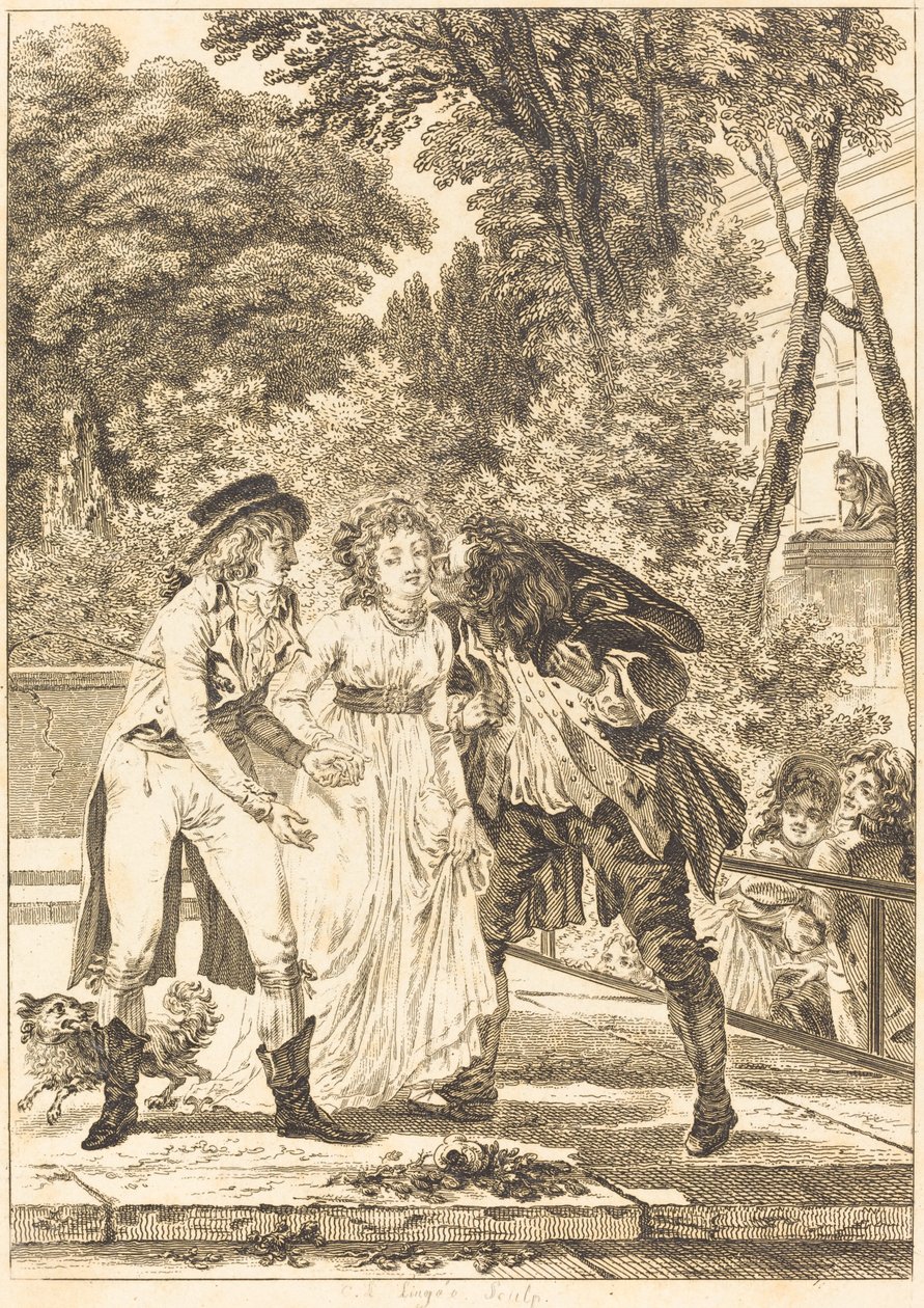 A csók visszatért: A csók visszatért alkotó: Charles Louis Lingée after Jacques Louis François Touzé