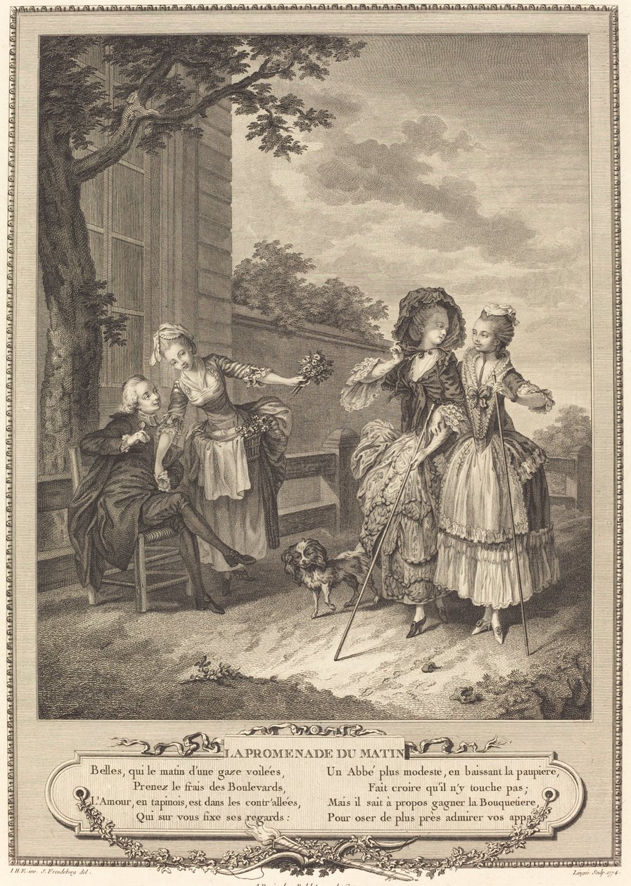A reggeli séta alkotó: Charles Louis Lingée after Sigmund Freudenberger