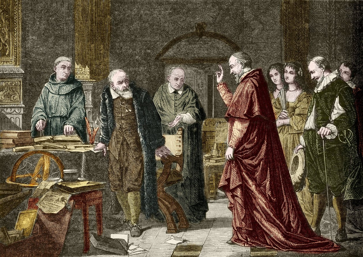 Galileo Galilei dit Galilee olasz csillagász (1564-1642) fogsága, metszet Charles Muller festménye után alkotó: Charles Louis Lucien (after) Muller