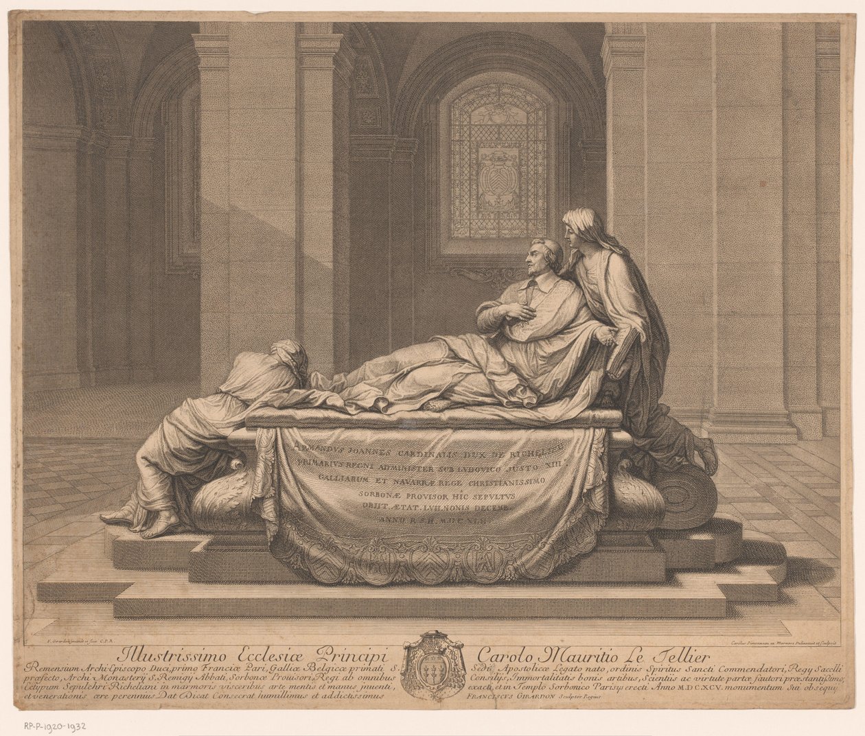 Armand-Jean du Plessis Richelieu herceg temetési emlékműve alkotó: Charles Louis Simonneau