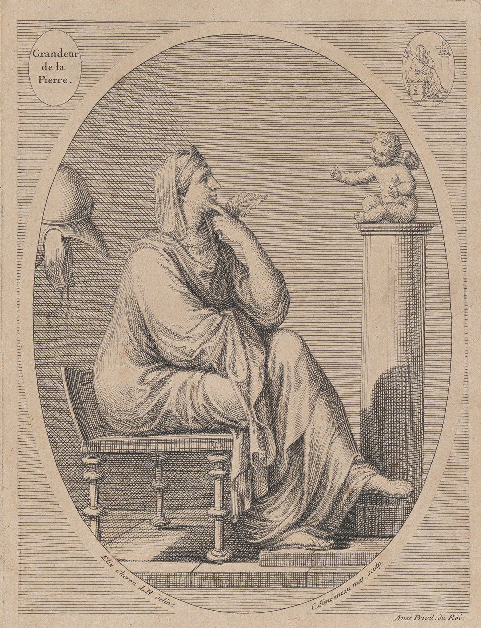 Grandeur de la pierre, Eliz után. Cheron, 1665-1728. alkotó: Charles Louis Simonneau