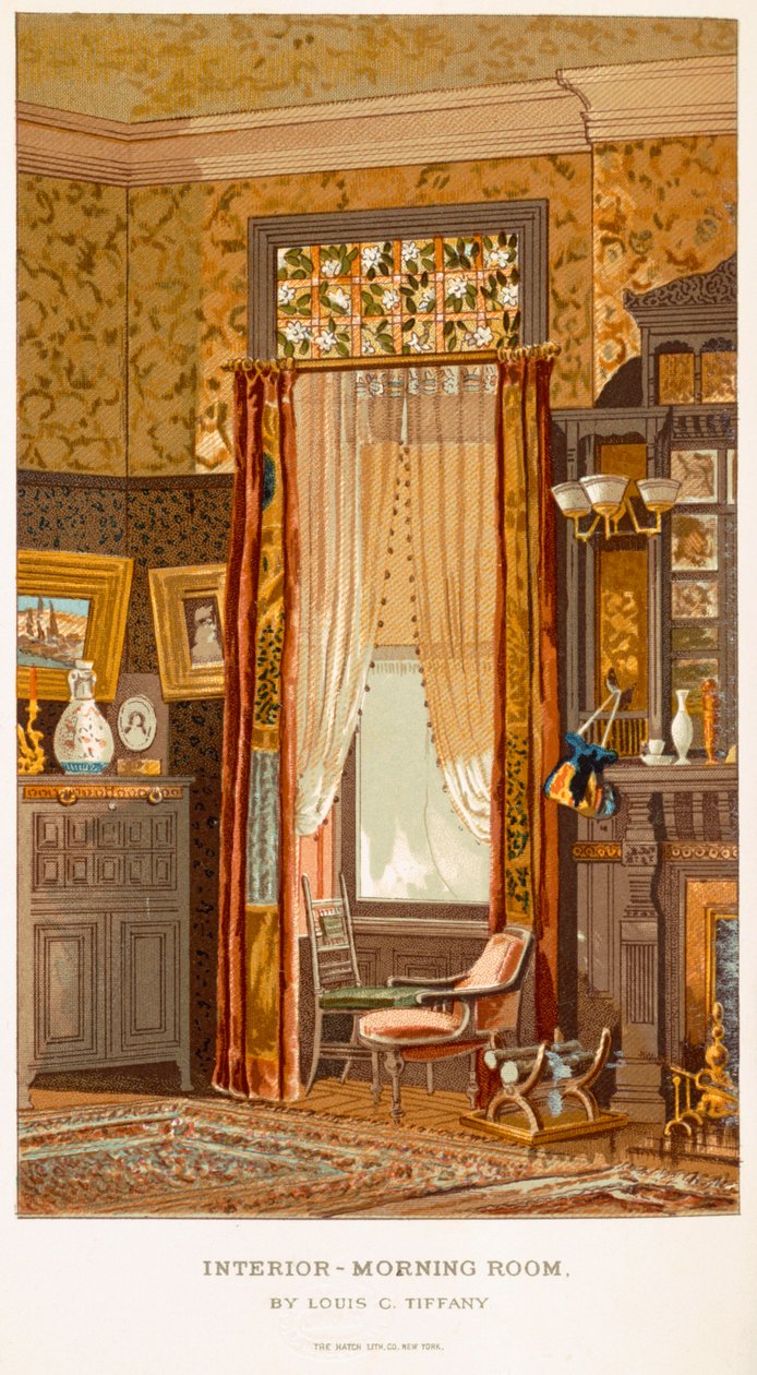 Morning Room 1881, szerző: Tiffany, Charles Louis, C Harrisons Womans Handiwork in Modern Homes New York 1881 alkotó: Charles Louis Tiffany