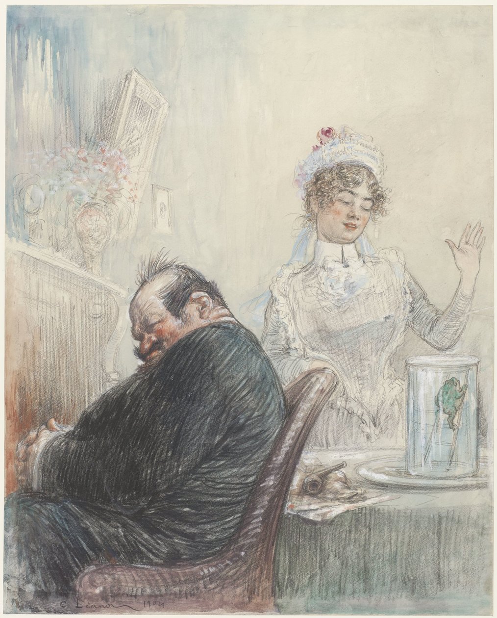 Az öreg és a béka alkotó: Charles Lucien Leandre