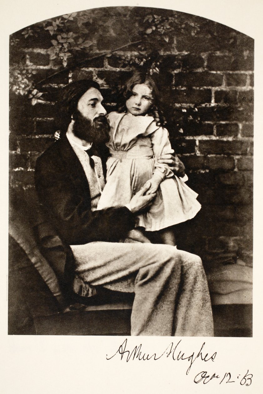 Arthur Hughes és lánya, Ágnes, 1863. október 12. (szépia fotó) alkotó: Charles Lutwidge Dodgson