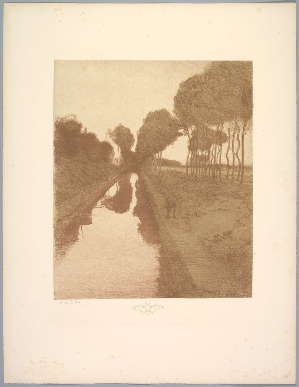 Tájak csomagja: Táj, 3. tábla, jegyzet, denevér alkotó: Charles Marie Dulac
