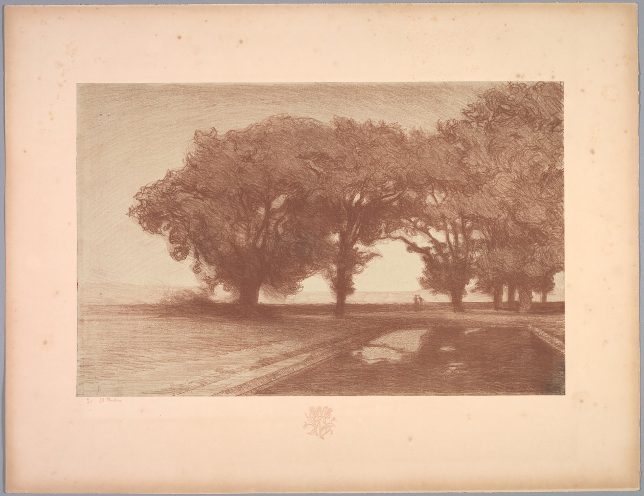 Tájak szvitje: Táj, 8. tábla, Jegyzet, Árvácskák, 1892-1893. alkotó: Charles Marie Dulac