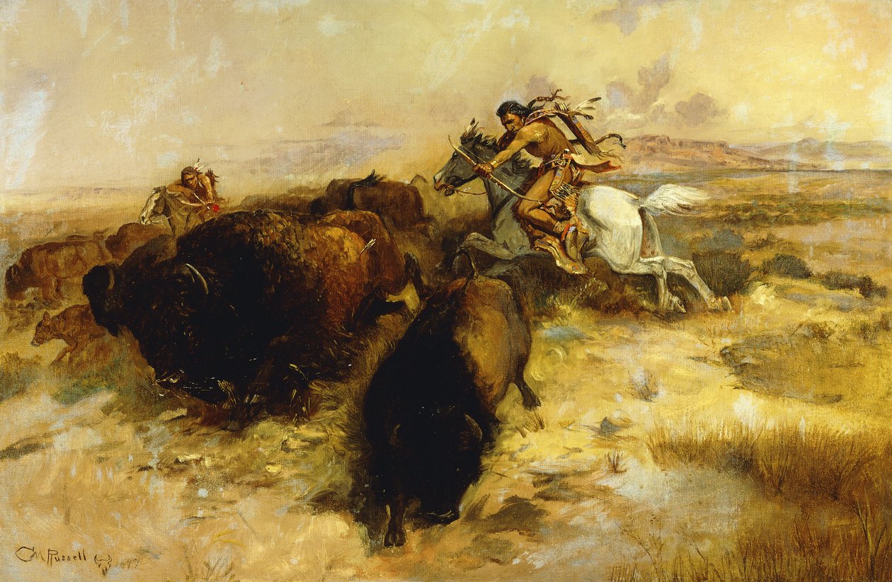 Bivalyvadászat, 1897 alkotó: Charles Marion Russell