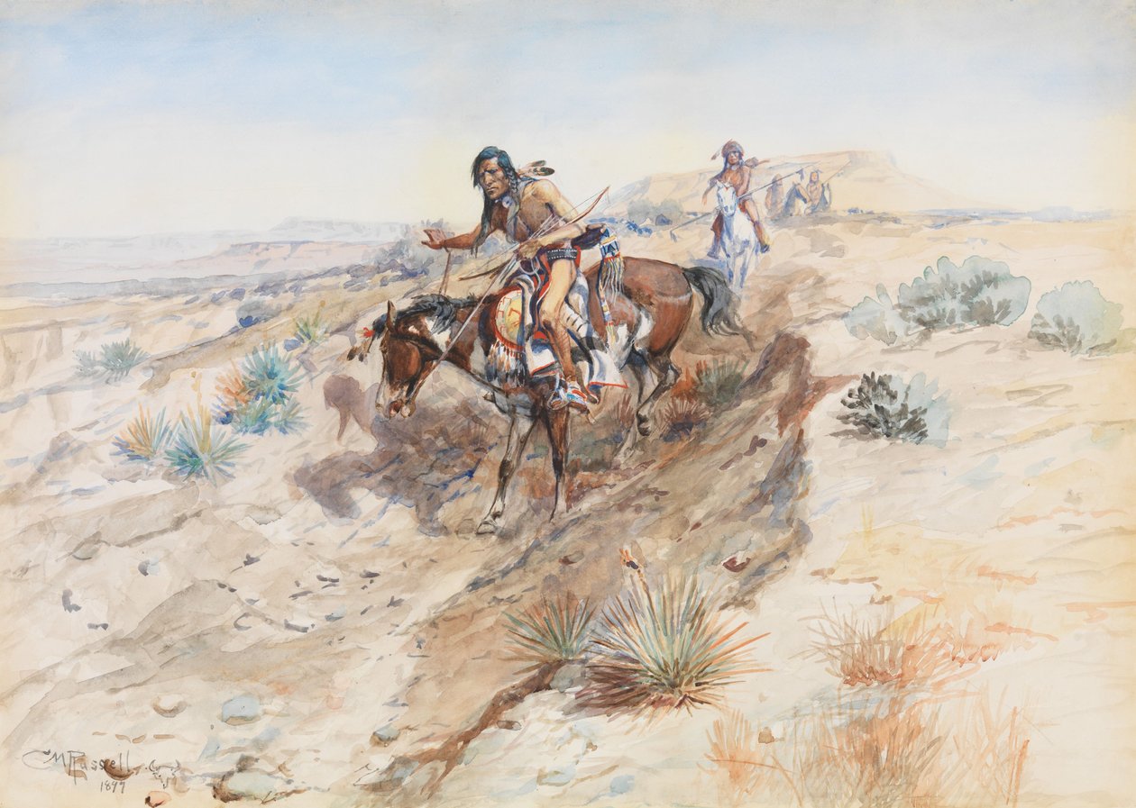 Indian Braves, 1899 alkotó: Charles Marion Russell
