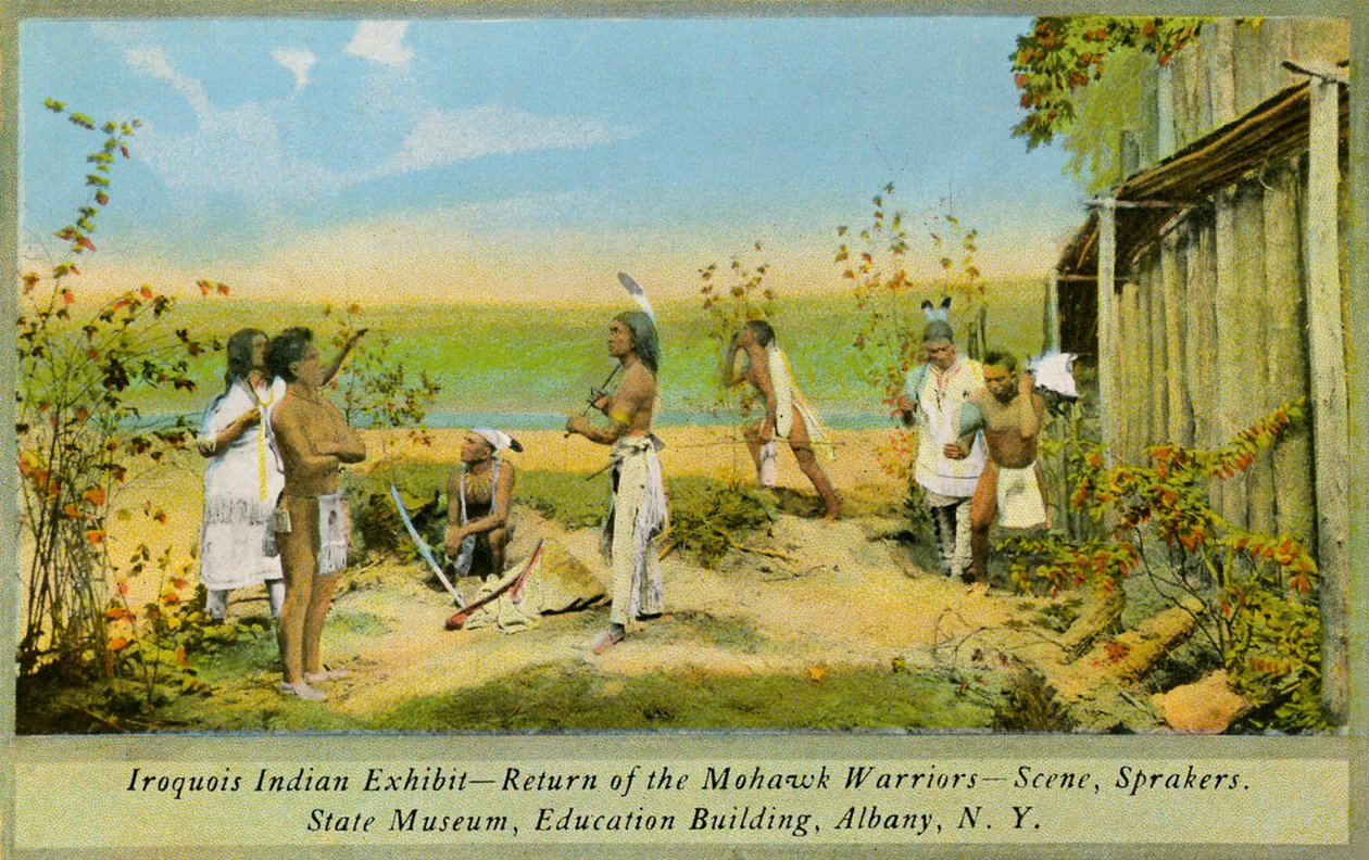 Irokéz indián kiállítás, Állami Múzeum, Albany alkotó: Charles Marion Russell