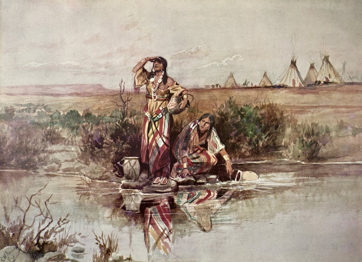 "Harcosaink visszatérnek" alkotó: Charles Marion Russell