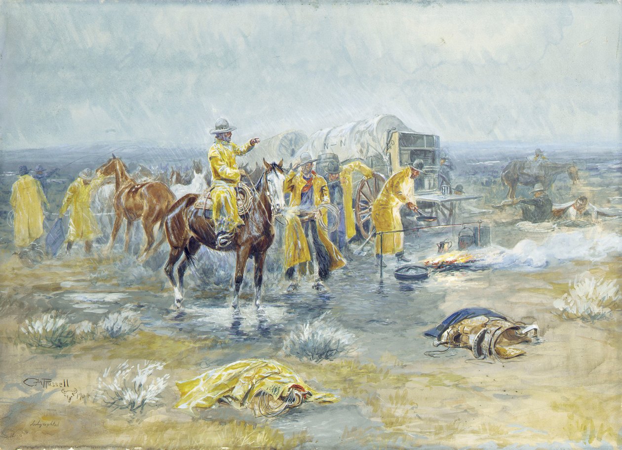 Esős reggel, 1904 alkotó: Charles Marion Russell