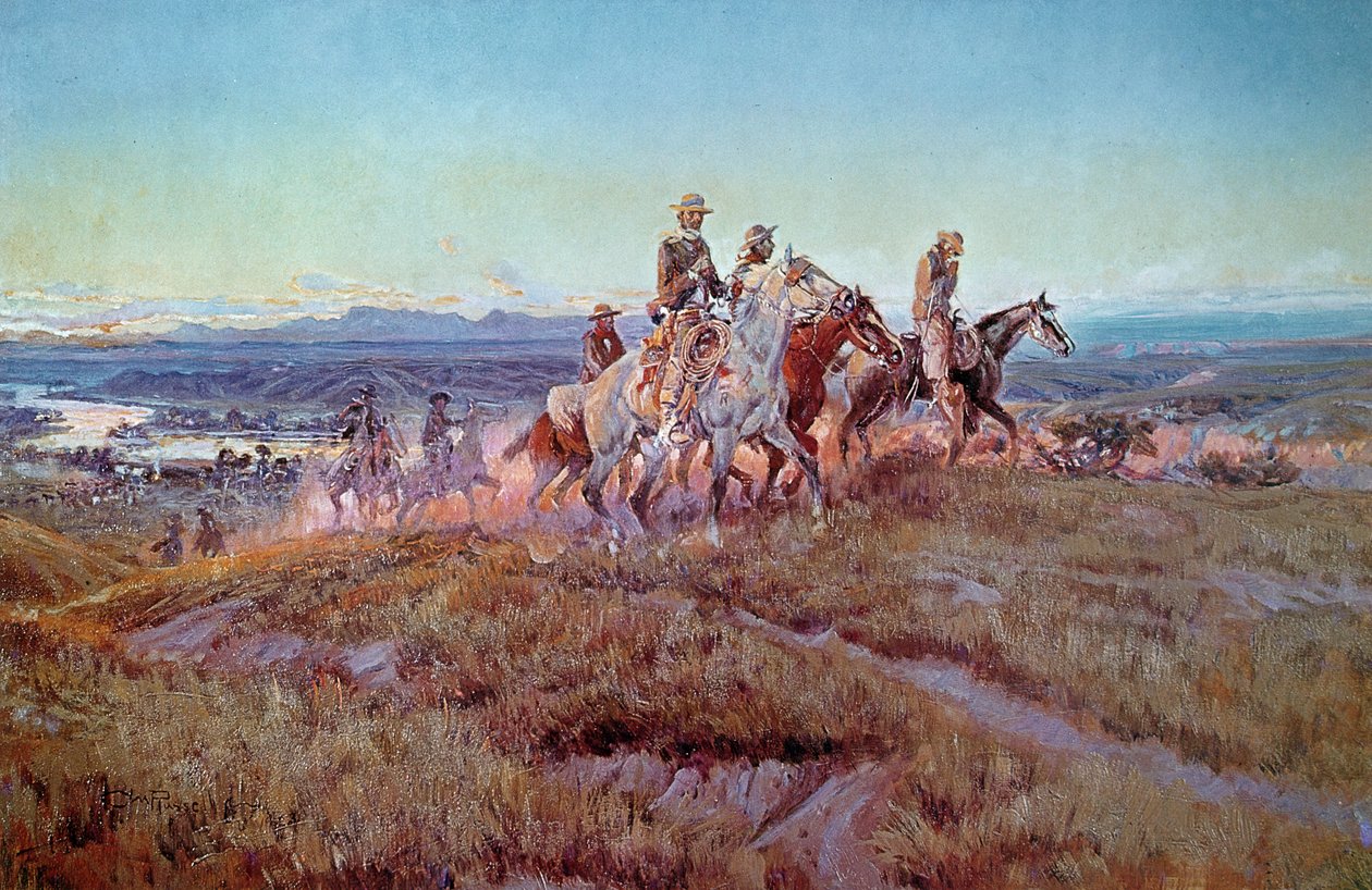 Riders of the Open Range (olaj, vászon) alkotó: Charles Marion Russell