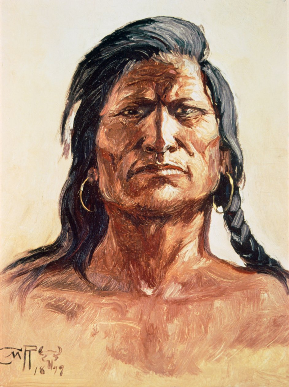 Shoshone Tribesman alkotó: Charles Marion Russell