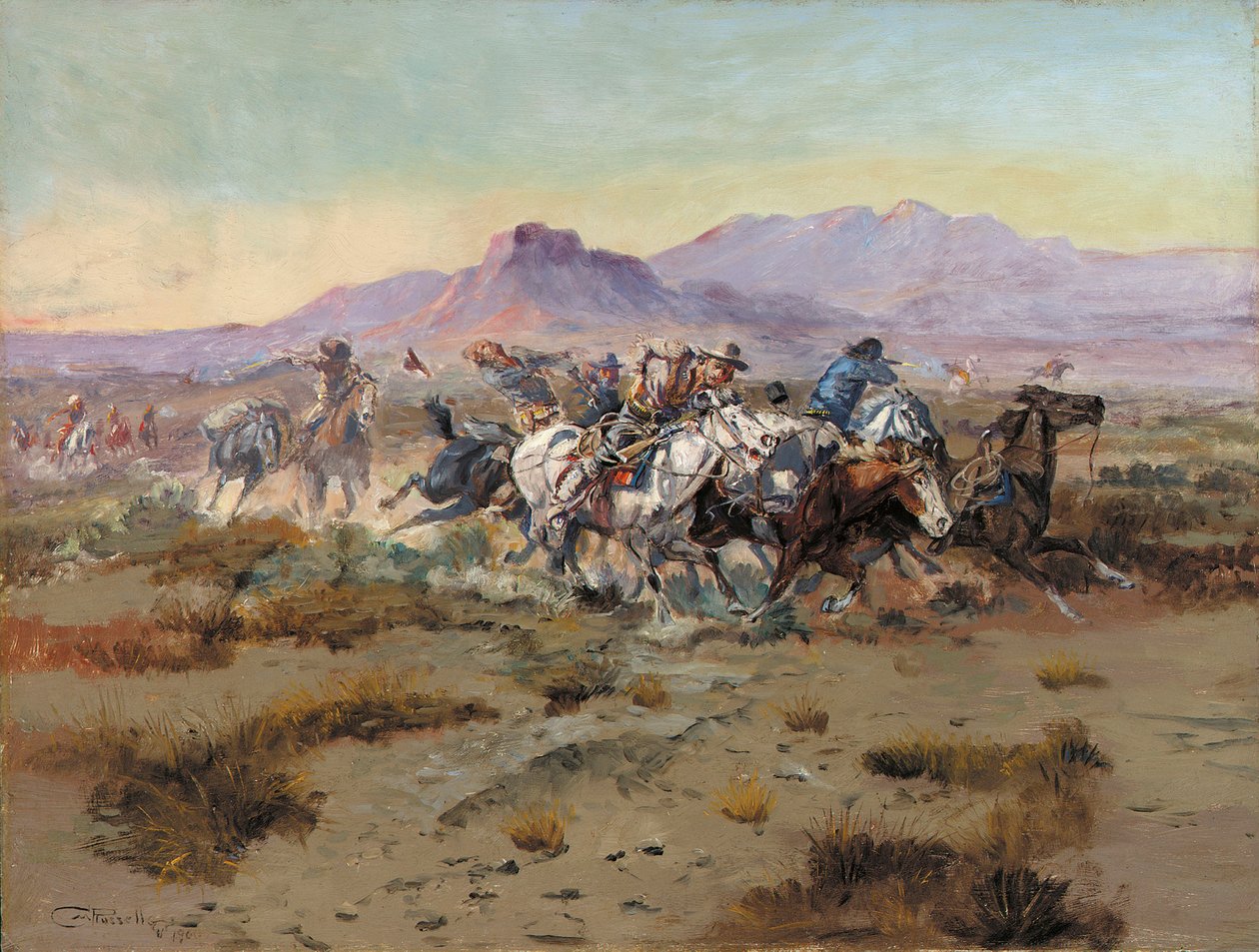 A támadás, 1900 alkotó: Charles Marion Russell