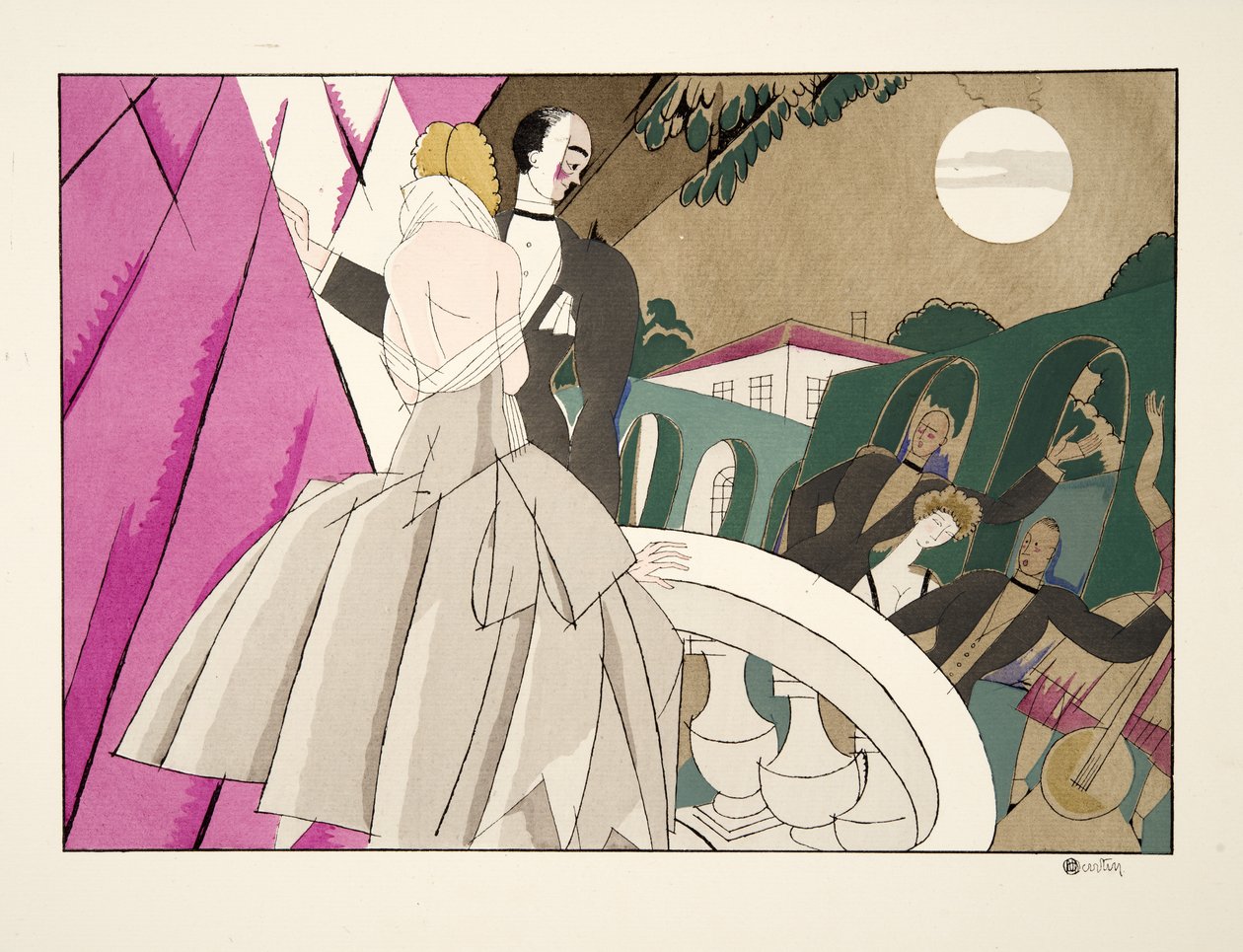 La Mariee, a Sports & Entertainment, pub. 1914 (sablonnyomat) alkotó: Charles Martin
