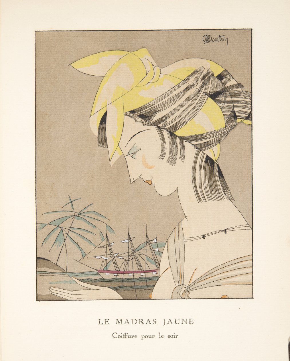 Le Madras Jaune, a divattányérok gyűjteményéből, 1920 (pochoir print) alkotó: Charles Martin