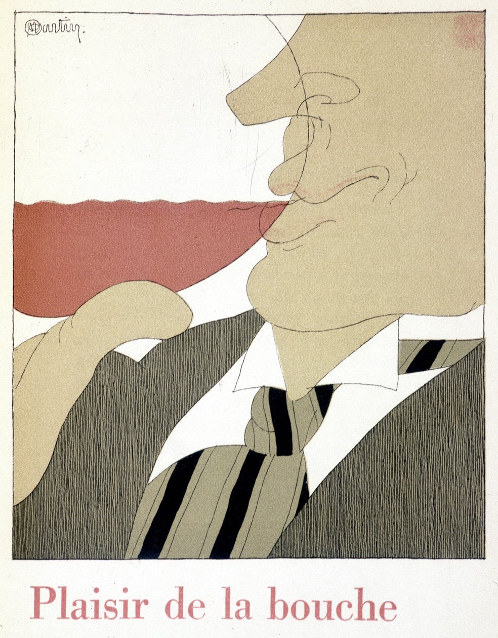 Szájgyönyör – a „” Monseigneur le vin”-ben, Charles Martin rajza (1884-1934), Nicolas Establishments füzet alkotó: Charles Martin