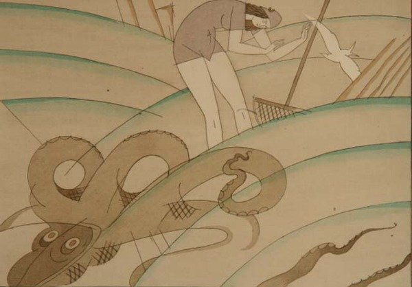 A polip, 1920 körül (sablon papíron) alkotó: Charles Martin