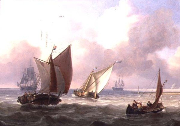 Holland csiperkék a hullámban a mólóról alkotó: Charles Martin Powell