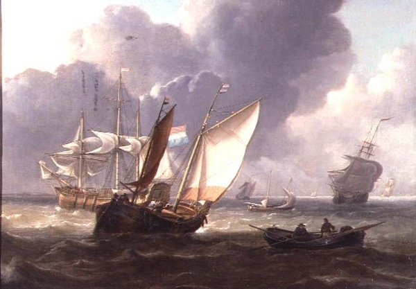 Holland hárommesterek és kishajók duzzadóban alkotó: Charles Martin Powell