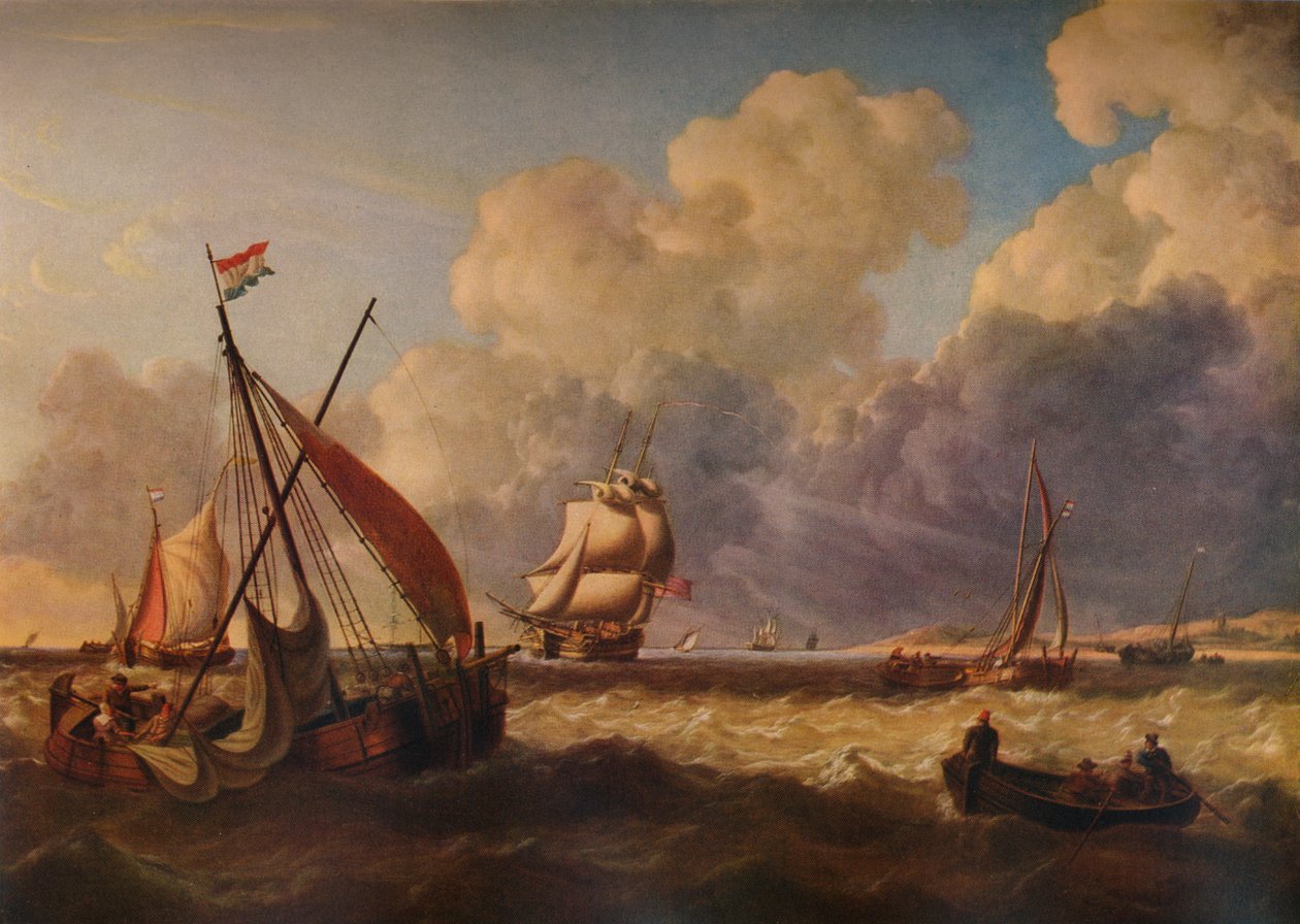 Halászhajók a holland partoknál, 1823 alkotó: Charles Martin Powell