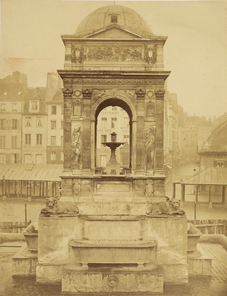 Az Ártatlanok kútjának homlokzata, Párizs alkotó: Charles Marville