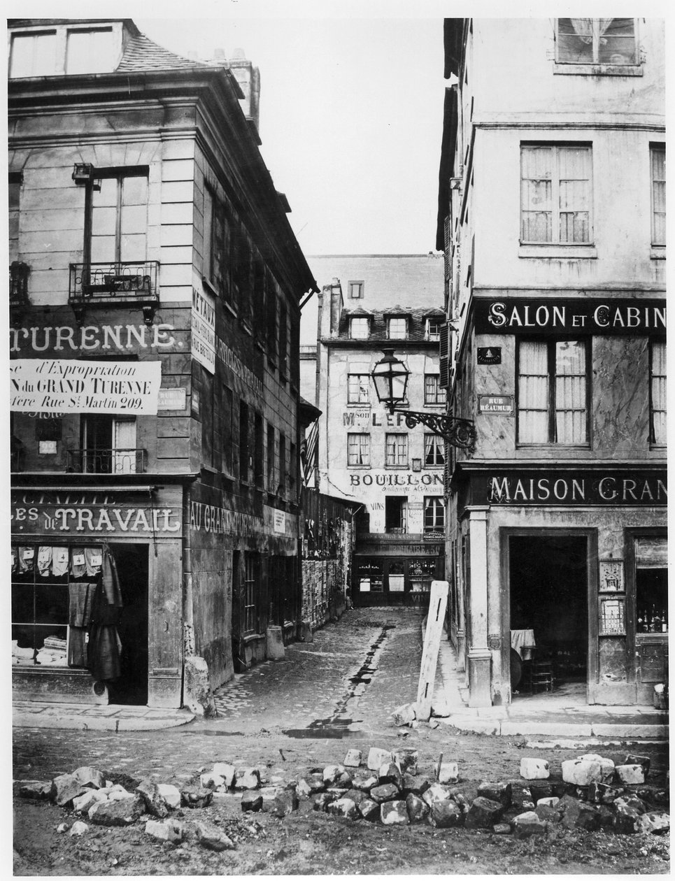 Paris 4 rue de Breteuil, kilátás a rue Reaumurról a rue Vaucanson felé, 1858-78 alkotó: Charles Marville